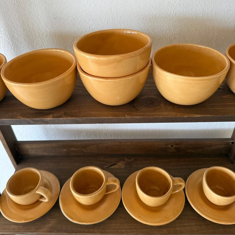 Vintage Pottery Barn‎ Sausalito Amber Cereal Bowl Set 6pc Mexico